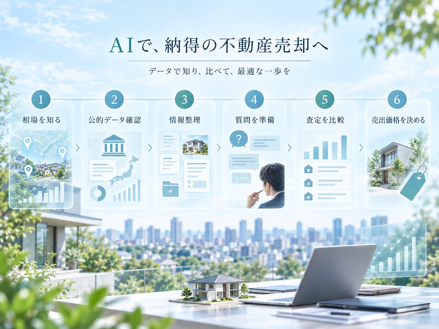 AIを活用して不動産売却を進める6つのステップ図