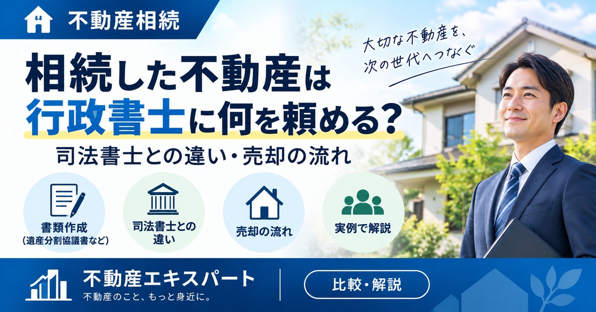 相続した不動産は行政書士に何を頼める?司法書士との違い・売却の流れ