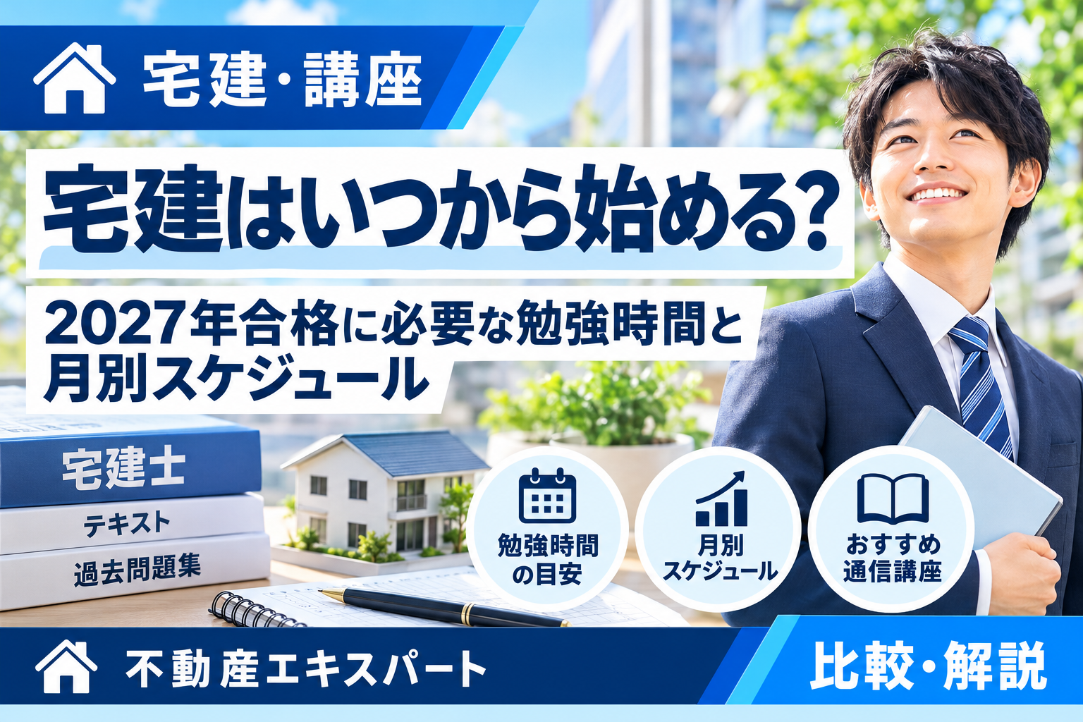 宅建はいつから始める？2027年合格に必要な勉強時間と月別スケジュール